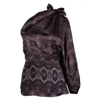 مملوكة مسبقًا Roberto Cavalli Animal Print One Sleeve Top S