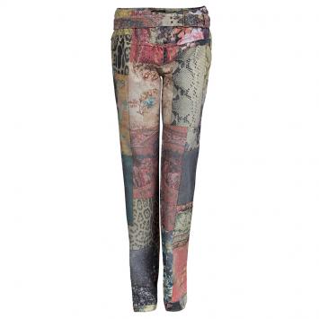 Pre Owned Roberto Cavalli Multicolor Patchwork Print Belted Boot Cut Jeans S