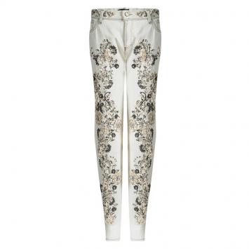 Pre Owned Roberto Cavalli Off White Demin Embellished Boot Cut Jeans L