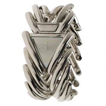 Pre Owned Roberto Cavalli Silver Stainless Steel Triangle Women's Wristwatch 38MM