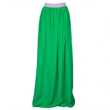 Pre Owned Roksanda Ilincic Neon Green and Pink Paneled Maxi Skirt M