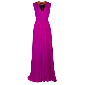 Pre Owned Roksanda Ilincic Layne Fuschia Silk Evening Gown M