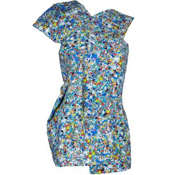 Pre Owned Roksanda Ilincic Multicolor Print Asymmetric Sleeveless Top S