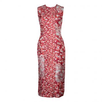 Pre Owned Roksanda Ilincic Orange Printed Sleeveless Silk Dress M