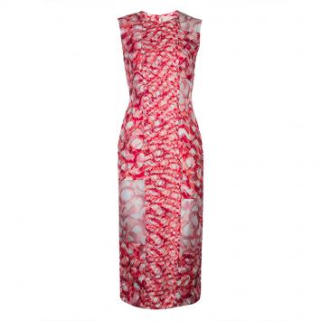 Pre Owned Roksanda Ilincic Orange Printed Silk Sleeveless Dress S