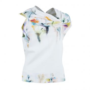 Pre Owned Roland Mouret Watercolored Draped Top M