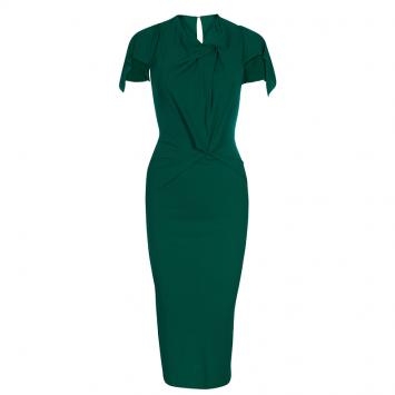 مملوكة مسبقًا Roland Mouret Green Draped Dress S