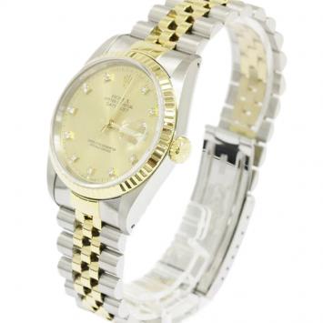 Pre Owned Rolex Gold 18K Yellow Gold and Stainless Steel Datejust Unisex Wristwatch 36MM