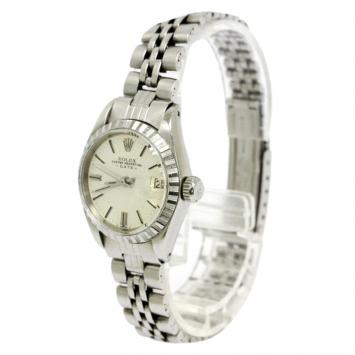 Pre Owned Rolex Silver Stainless Steel Oyster Perpetual Women's Wristwatch 26MM