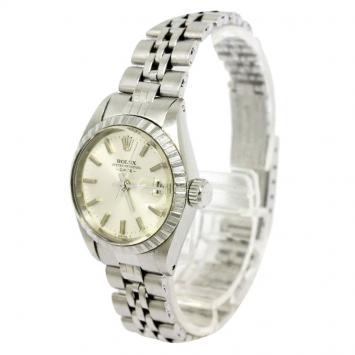 Pre Owned Rolex Silver Stainless Steel Oyster Perpetual Women's Wristwatch 26MM