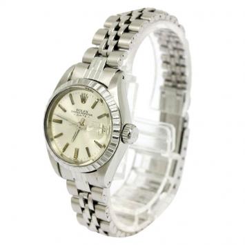Pre Owned Rolex Silver Stainless Steel Oyster Perpetual Women's Wristwatch 26MM