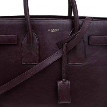Pre Owned Saint Laurent Paris Burgundy Leather Small Classic Sac De Jour Tote