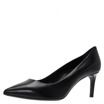 Pre Owned Saint Laurent Paris Black Leather Classic Pointed Toe Pumps Size 39.5