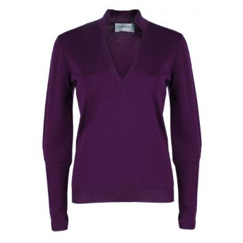 Pre Owned Saint Laurent Paris Purple Knit Sweater M