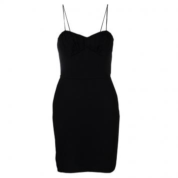 Pre Owned Saint Laurent Paris Black Noodle Strap Corset Dress S