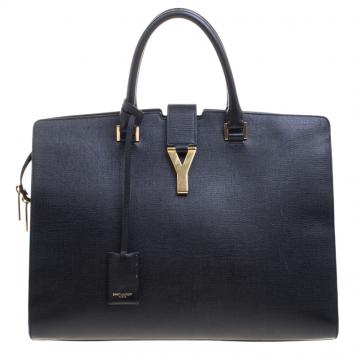 Pre Owned Saint Laurent Paris Black Leather Large Y Cabas Chyc Tote
