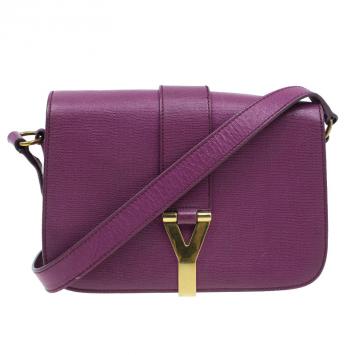 Pre Owned Saint Laurent Paris Purple Leather Classic Y Crossbody