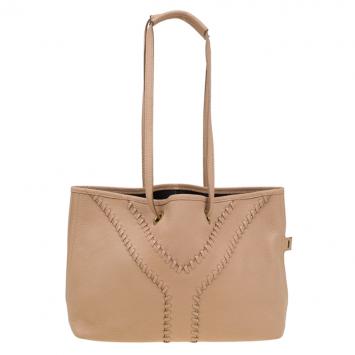 Pre Owned Saint Laurent Paris Beige/Black Leather Small Neo Double Reversible Tote