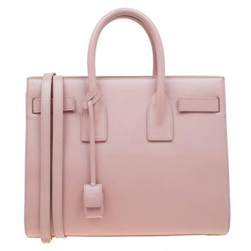 Pre Owned Saint Laurent Paris Blash Pink Leather Small Classic Sac De Jour Tote