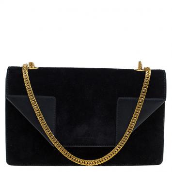 Pre Owned Saint Laurent Paris Black Suede Small Betty Shoulder Bag