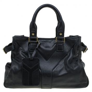 Pre Owned Saint Laurent Paris Black Leather Y Tote
