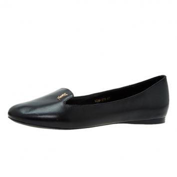 Pre Owned Saint Laurent Paris Black Leather Smoking Slippers Size 40