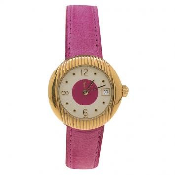 Pre Owned Saint Laurent Paris Gold-Plated Stainless Steel Classic Women's Wristwatch 28MM