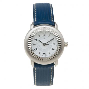 Pre Owned Saint Laurent Paris White Stainless Steel Classic Women's Wristwatch 29MM