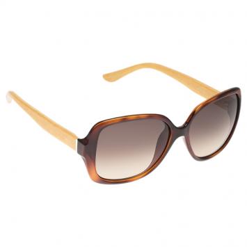 Pre Owned Salvatore Ferragamo Tortoise and Yellow SF715S Square Sunglasses