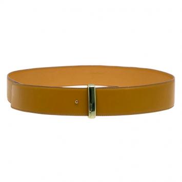 Pre Owned Salvatore Ferragamo Brown Leather Belt 80 CM