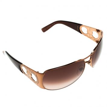 Pre Owned Salvatore Ferragamo Brown SF1174-B Aviator Sunglasses