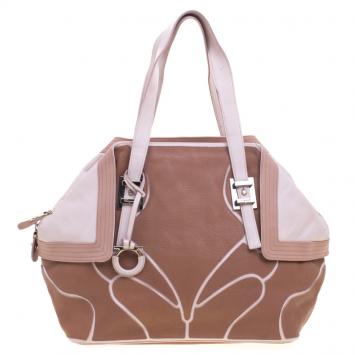 Pre Owned Salvatore Ferragamo Beige Leather Satchel