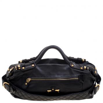 Pre Owned Salvatore Ferragamo Black Leather Satchel