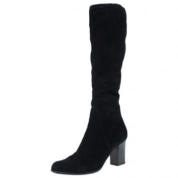Pre Owned Salvatore Ferragamo Black Suede Knee Boots Size 40