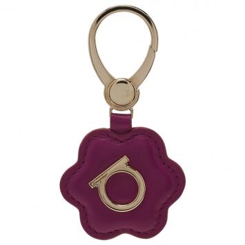 Pre Owned Salvatore Ferragamo Pink Leather Flower Bag Charm