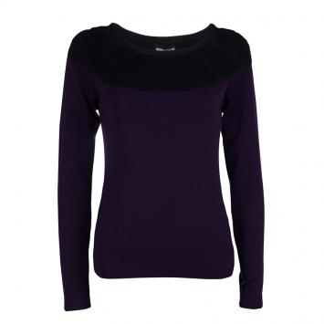 Pre Owned Sonia Rykiel Purple and Black Sweater M