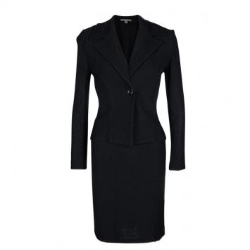 Pre Owned St. John Navy Blue Knit Skirt Suit S