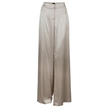 Pre Owned St John Couture Gold Satin Palazzo Pants L
