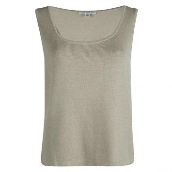 Pre Owned St. John Pastel Green Knit Sleeveless Top M