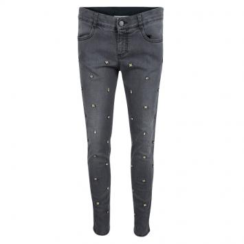 Pre Owned Stella McCartney Grey Washed Denim Crystal Embellished Ankle Grazer Jeans M