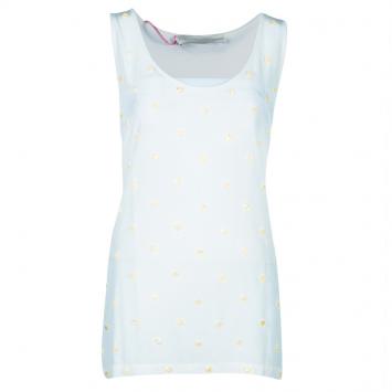 Pre Owned Stella McCartney Cream Beaded Sleeveless Top M