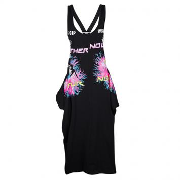 Pre Owned Stella McCartney Black Printed Cotton Jersey Olwen Cutout Sleeveless Dress M
