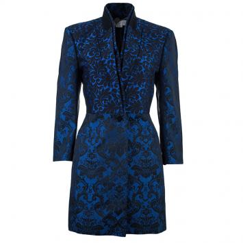 Pre Owned Stella McCartney Blue Wool Brocade Jacquard Jacket M