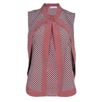 Pre Owned Stella McCartney Red Dotted Sleeveless Jacket S