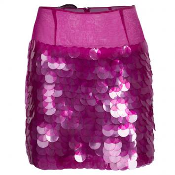 Pre Owned Stella McCartney Pink Sequin Embellished Mini Skirt M