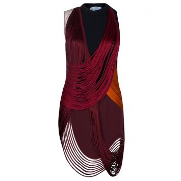 Pre Owned Stella McCartney Ombre Fringed Dress M