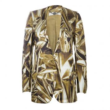 Pre Owned Stella McCartney Gold Print Blazer XS