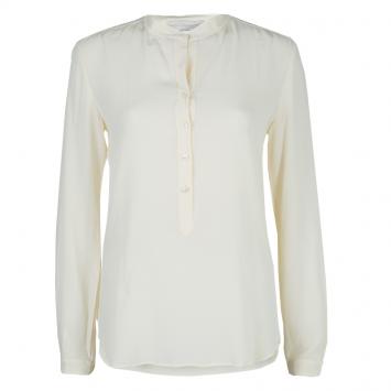 Pre Owned Stella McCartney Cream Silk Long Sleeve Blouse S
