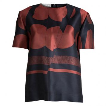 Pre Owned Stella McCartney Red Dotted Silk Top L