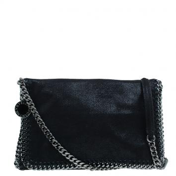 Pre Owned Stella McCartney Black Falabella Shaggy Deer Messenger Bag